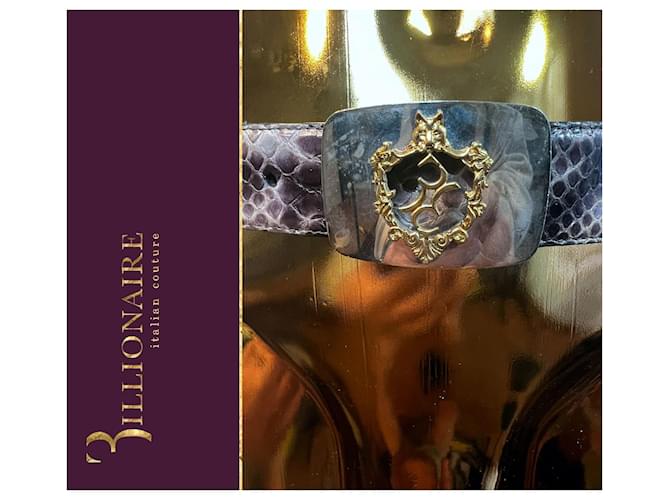 CEINTURE DE BILLIONAIRE PYTHON Violet foncé - vue 9