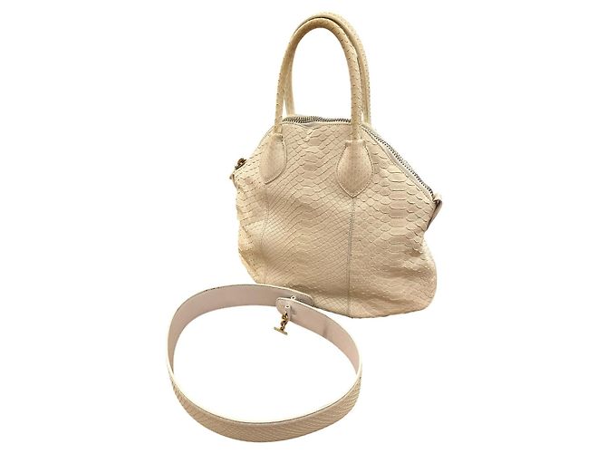 Roberto Cavalli Sac en python blanc ivoire - vue 12