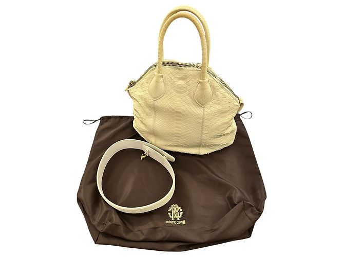 Roberto Cavalli Sac en python blanc ivoire - vue 13