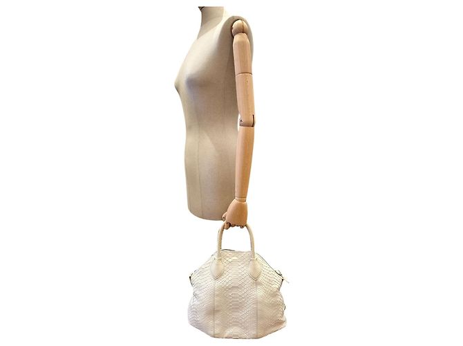 Roberto Cavalli Sac en python blanc ivoire - vue 14