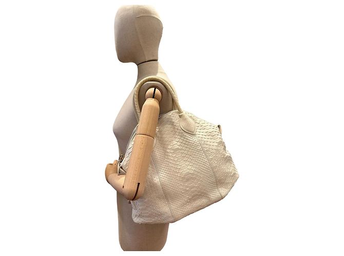 Roberto Cavalli Sac en python blanc ivoire - vue 15