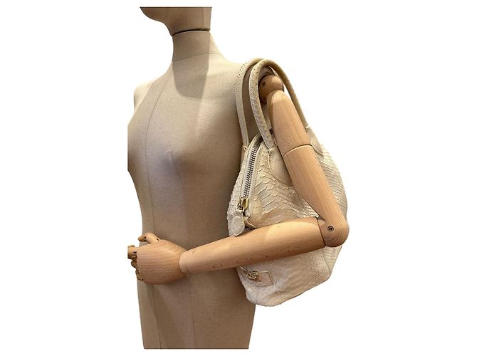 Roberto Cavalli Sac en python blanc ivoire - vue 16