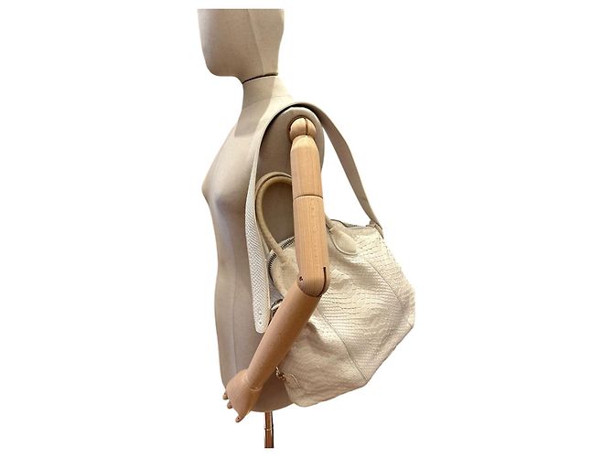Roberto Cavalli Sac en python blanc ivoire - vue 18