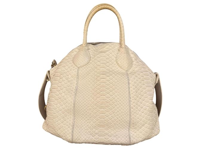 Roberto Cavalli Sac en python blanc ivoire - vue 2