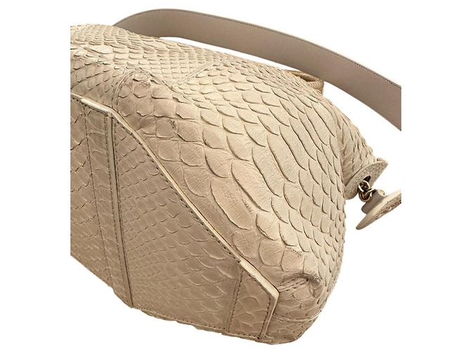 Roberto Cavalli Sac en python blanc ivoire - vue 4