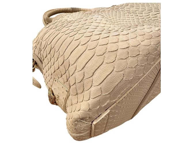 Roberto Cavalli Sac en python blanc ivoire - vue 5