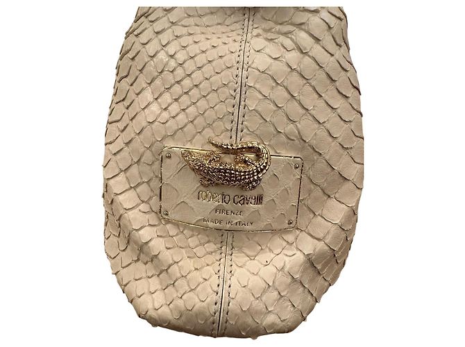 Roberto Cavalli Sac en python blanc ivoire - vue 6