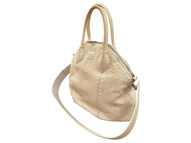 Roberto Cavalli Sac en python blanc ivoire - vue 8