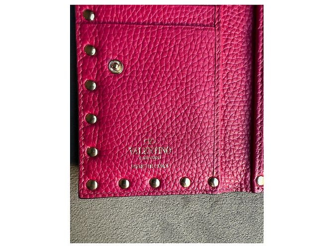 Valentino Garavani Rockstud Zip Kartenhalter Rosa Leder Pink - Ansicht 15