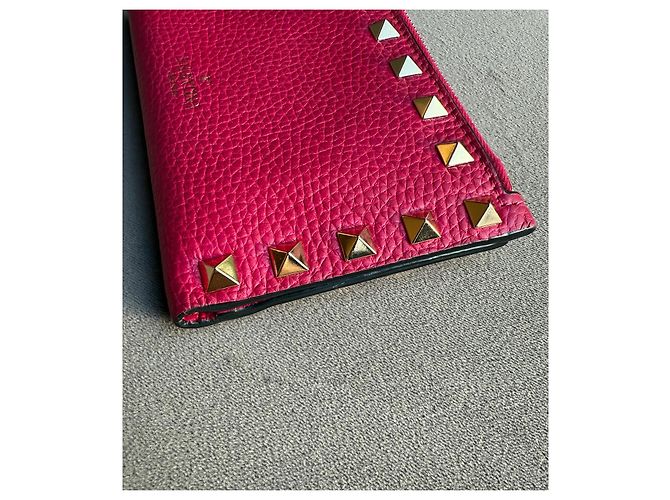 Valentino Garavani Rockstud Zip Kartenhalter Rosa Leder Pink - Ansicht 6