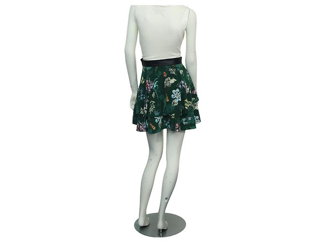 Saia mini de seda Zadig & Voltaire Jim Print verde floral - vista 2