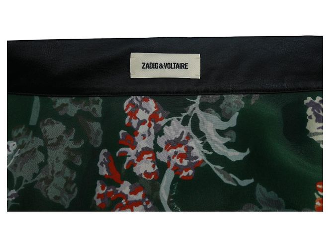 Saia mini de seda Zadig & Voltaire Jim Print verde floral - vista 3