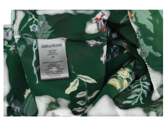 Saia mini de seda Zadig & Voltaire Jim Print verde floral - vista 4