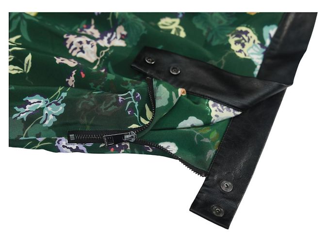 Saia mini de seda Zadig & Voltaire Jim Print verde floral - vista 6
