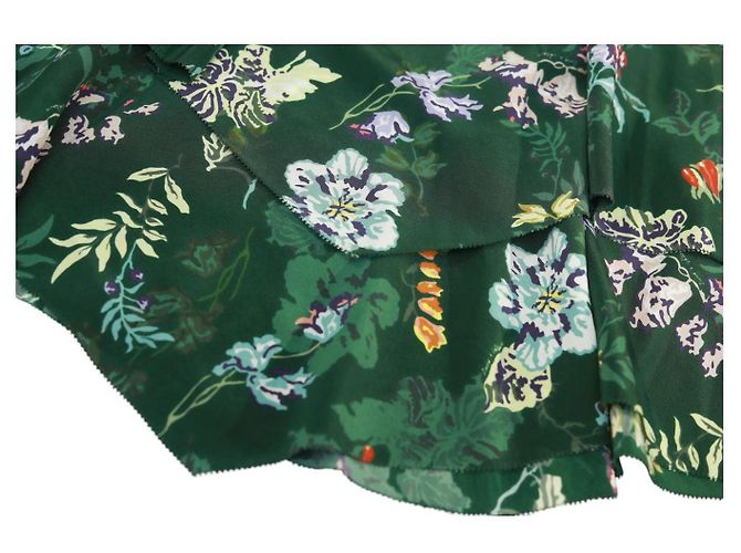 Saia mini de seda Zadig & Voltaire Jim Print verde floral - vista 8