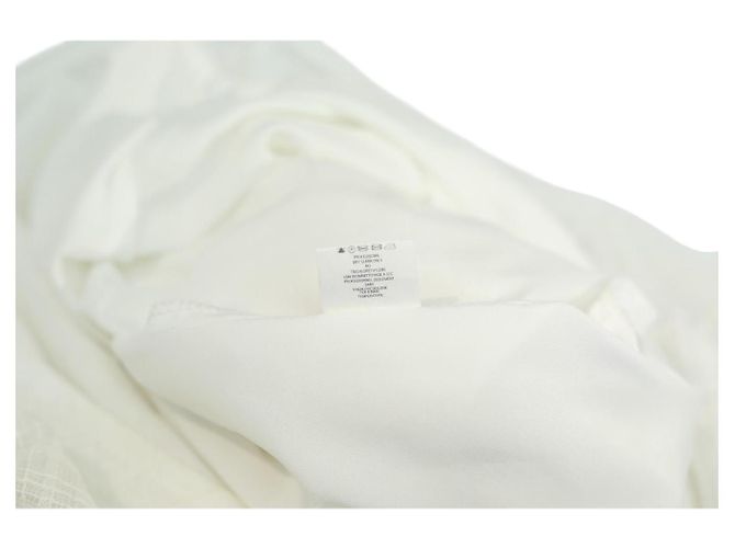 Falda Zac Posen blanca con estampado de cuadros de algodón Blanco - vista 3
