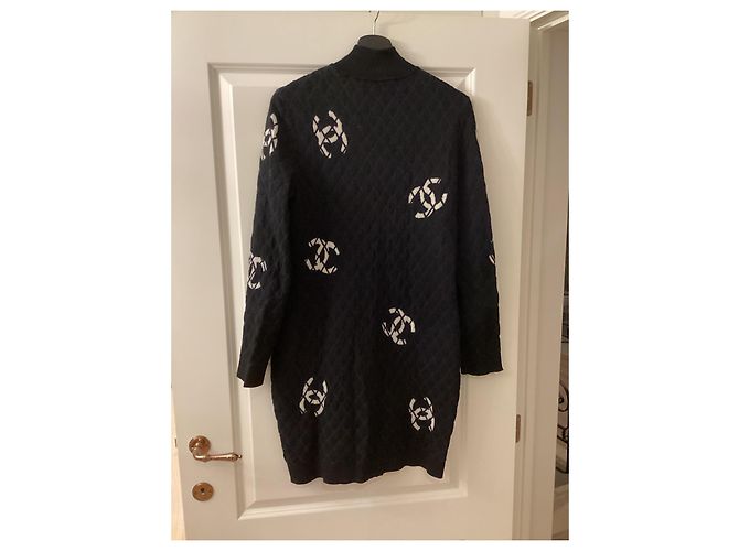 Chanel Coco neige Kleid aus Kaschmir schwarz - Ansicht 3