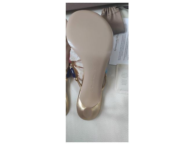 Gianvito Rossi Shanti Thong Dourado - vista 5