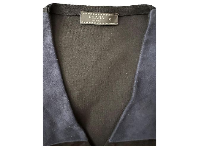 Top de malha/couro Prada Preto - vista 4