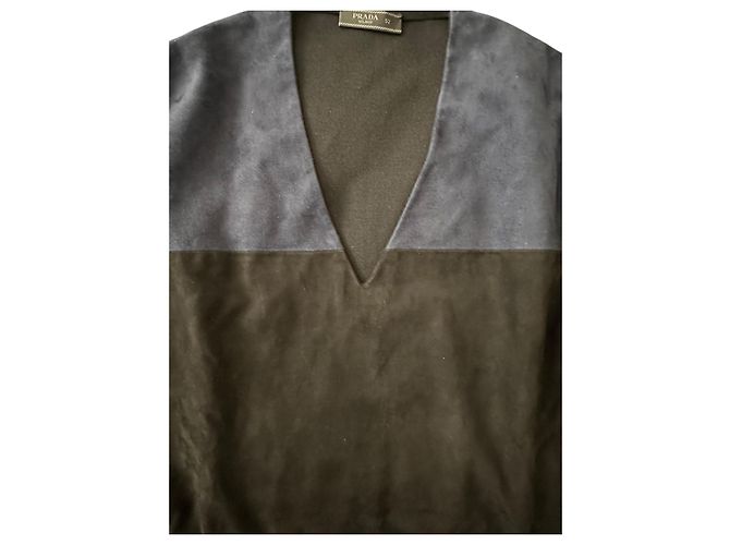 Top de malha/couro Prada Preto - vista 5
