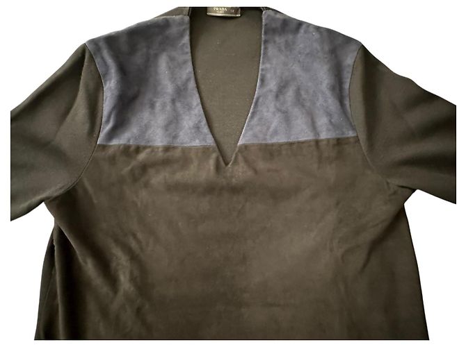 Top de malha/couro Prada Preto - vista 9