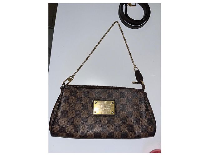 Clutch Louis Vuitton Eva Damier Marrone Scuro - vista 2