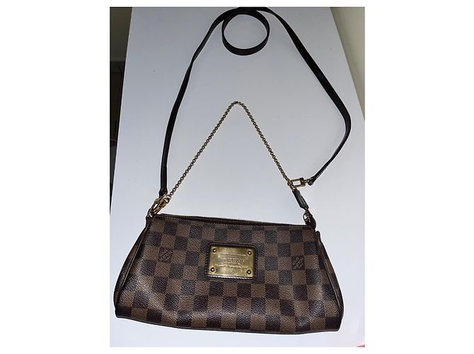 Clutch Louis Vuitton Eva Damier Marrone Scuro - vista 3