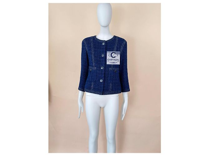 Chanel Royalblau Lesage Tweedjacke - Ansicht 2