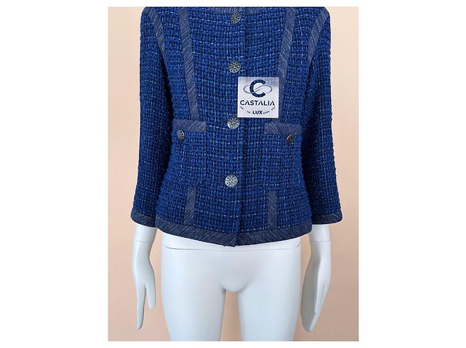 Chanel Royalblau Lesage Tweedjacke - Ansicht 7