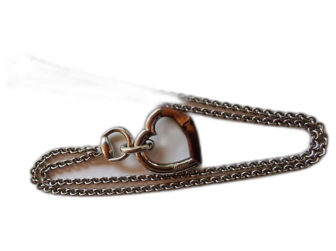 Collar Gucci Bambou plata y bambú Castaño - vista 2