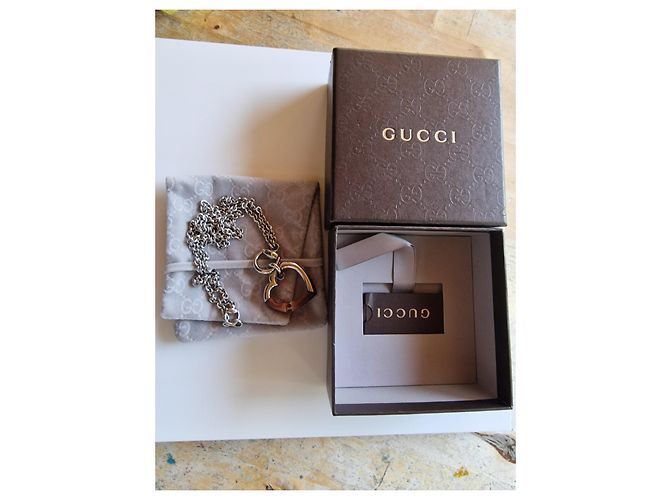 Collar Gucci Bambou plata y bambú Castaño - vista 9