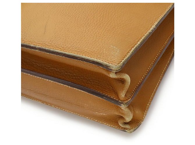 Hermès Ardennes Sac à Dépêches Mallette Timbre U (1991) Marron Beige - vue 3