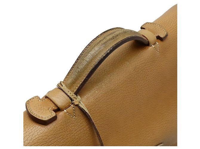 Hermès Ardennes Sac à Dépêches Mallette Timbre U (1991) Marron Beige - vue 5