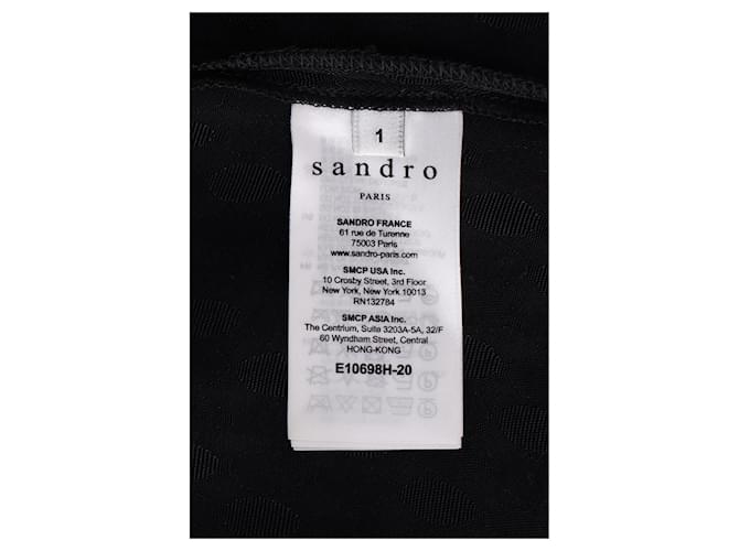 Schwarze Polyesterbluse mit Spitzendetails von Sandro Paris - Ansicht 10