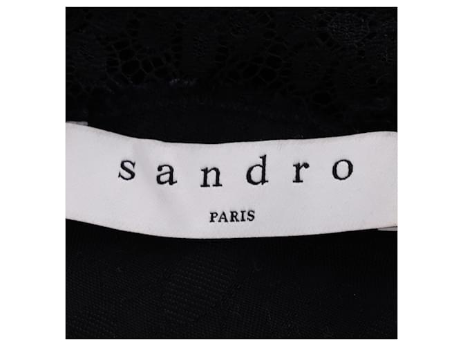 Schwarze Polyesterbluse mit Spitzendetails von Sandro Paris - Ansicht 4