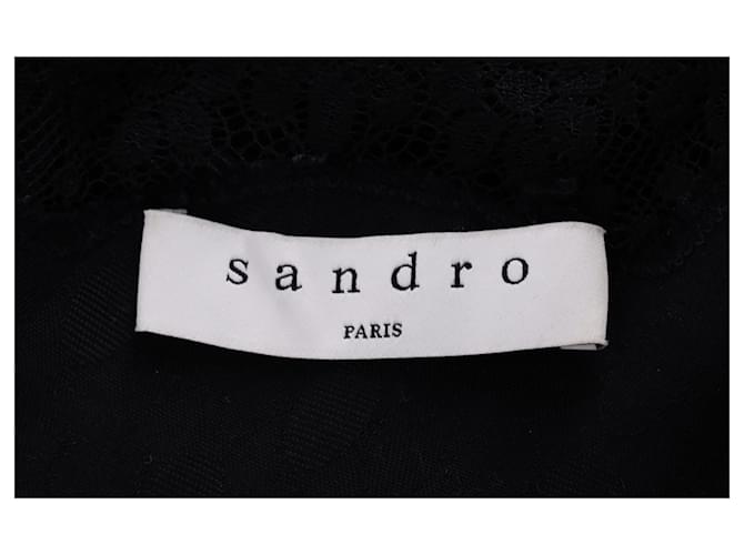 Schwarze Polyesterbluse mit Spitzendetails von Sandro Paris - Ansicht 9