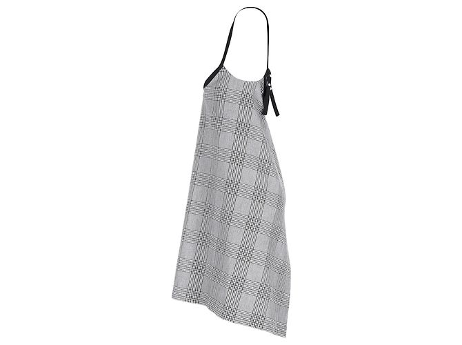 Maje Karierte Mini-Kleid mit Kreuzträgern aus grauem Polyester - Ansicht 2