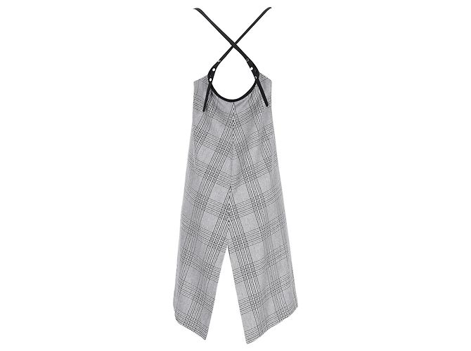 Maje Karierte Mini-Kleid mit Kreuzträgern aus grauem Polyester - Ansicht 3