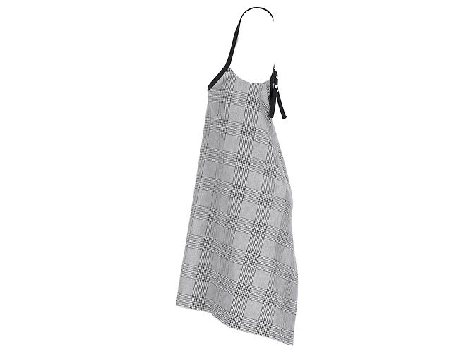 Maje Karierte Mini-Kleid mit Kreuzträgern aus grauem Polyester - Ansicht 7