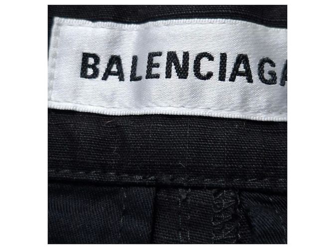 Balenciaga Flared Cargo-Hosen aus schwarzer Baumwolle - Ansicht 3