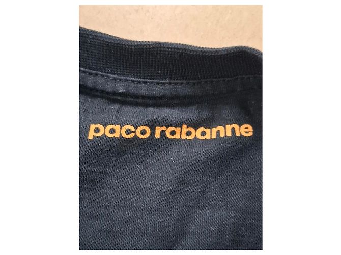 Camiseta negra de algodón con fruncidos Paco Rabanne Negro - vista 6