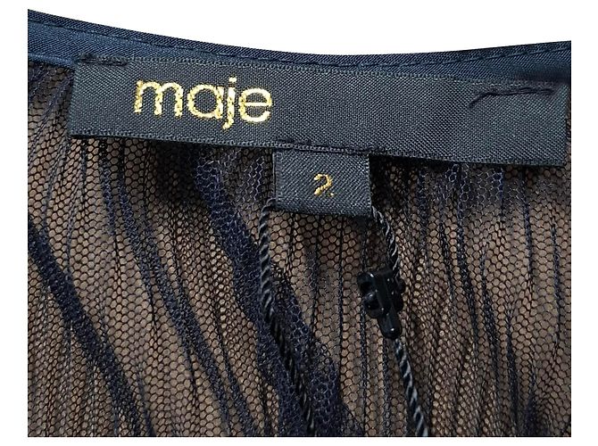Maje Ritzy Plissiertes Mini-Kleid aus Polyester in Marineblau - Ansicht 3