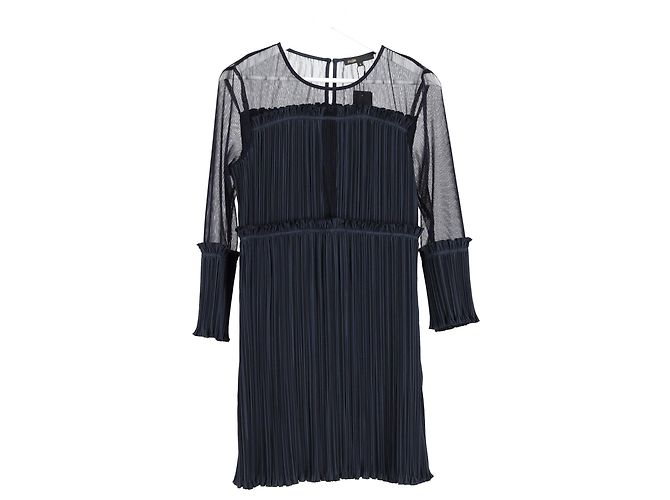 Maje Ritzy Plissiertes Mini-Kleid aus Polyester in Marineblau - Ansicht 4