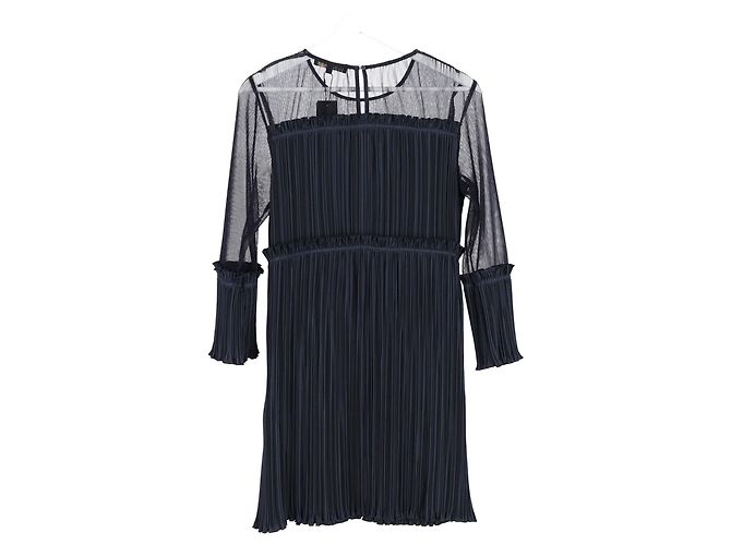Maje Ritzy Plissiertes Mini-Kleid aus Polyester in Marineblau - Ansicht 5