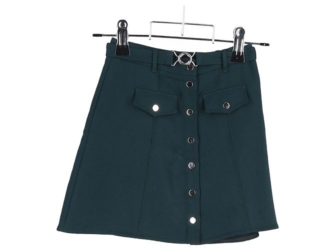 Falda mini abotonada Maje Jibrali en poliéster verde Verde oliva - vista 4