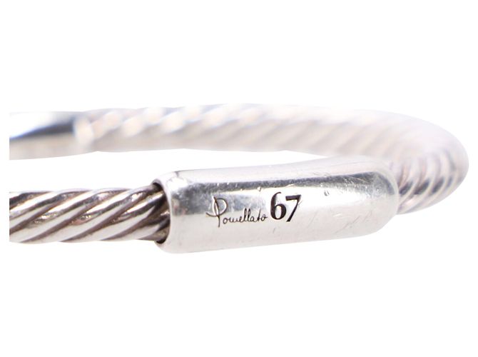Bracciale bangle attorcigliato Pomellato 67 in metallo argentato Argento - vista 4
