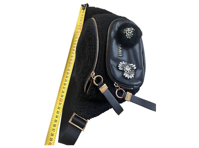 Borsa a tracolla Liu.Jo Nera in pelliccia sintetica e pelle Nero - vista 9