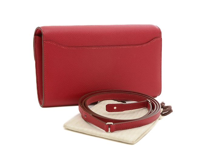 Hermès Portefeuille Hermes Constance To-Go en rubis Rouge - vue 3