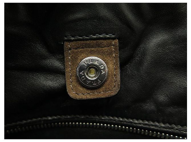 Tote BORSA A MANO PRADA IN SCAMOSCIATO MARRONE CON TRACOLLA - vista 11