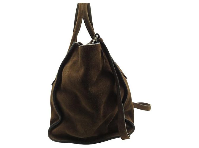 Tote BORSA A MANO PRADA IN SCAMOSCIATO MARRONE CON TRACOLLA - vista 3